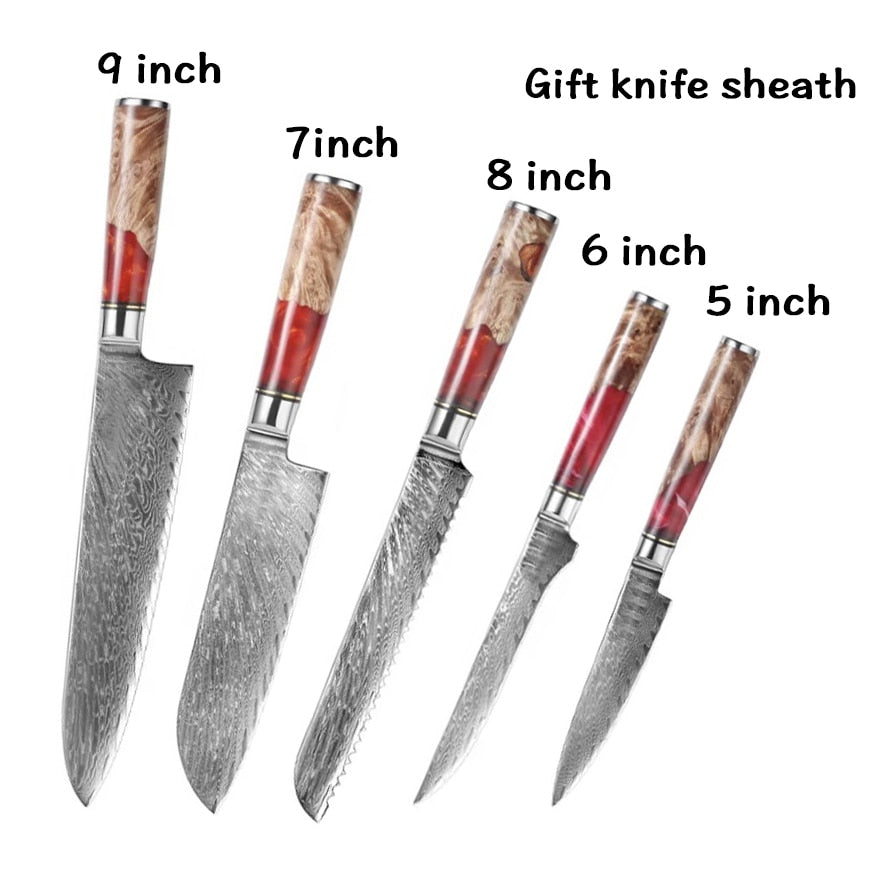 1-10 Piece Hand Forged Damascus Kitchen Set - KingCutlery
