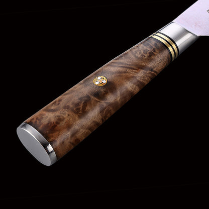 Damascus 8 Inch Fish Bone Handle Bread Knife - KingCutlery