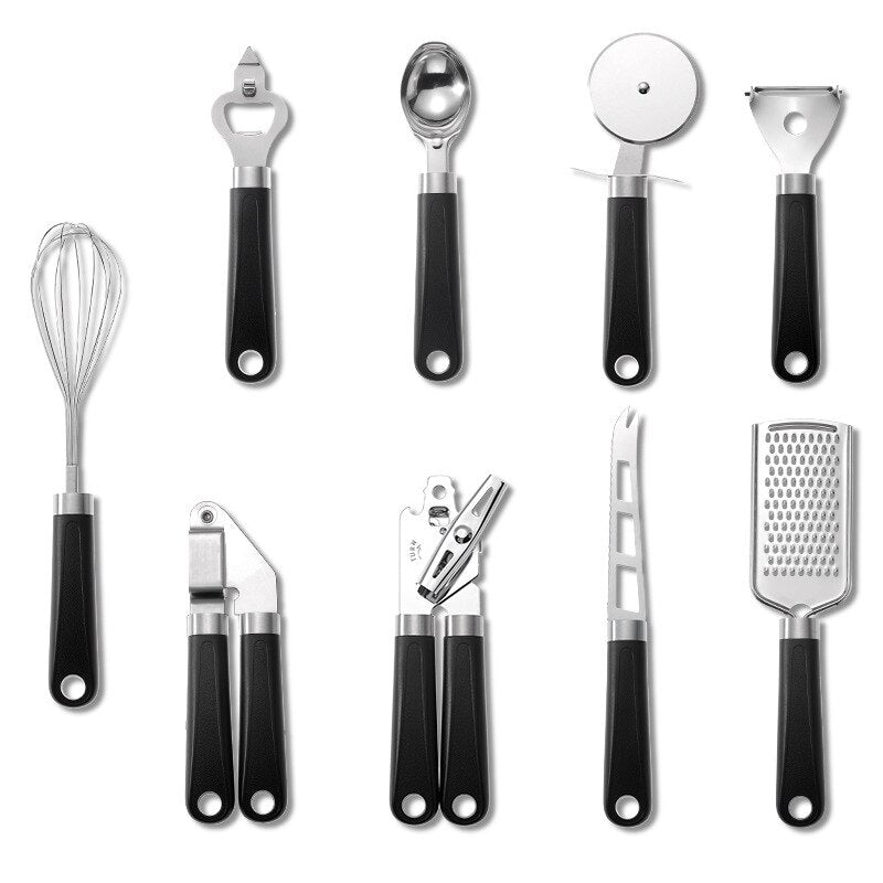9 Pcs Stainless Steel Kitchen Utensil Set - KingCutlery