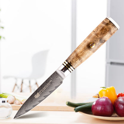 Damascus Shadow Wood Fruit Knife - KingCutlery
