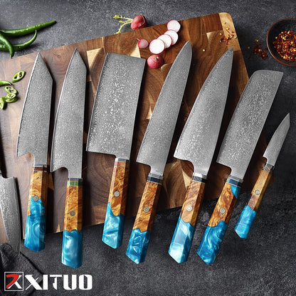 Damascus Steel Japanese Knife Set - KingCutlery