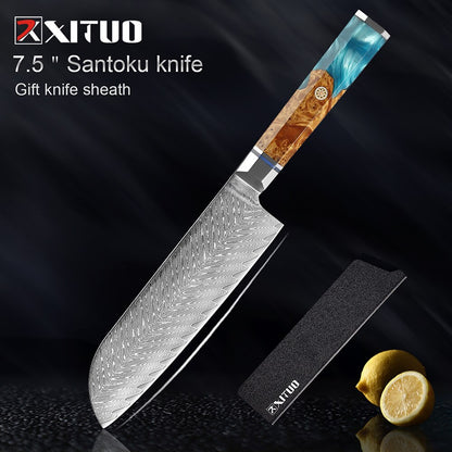 1-9Pcs Damascus Chef Knife Set - KingCutlery