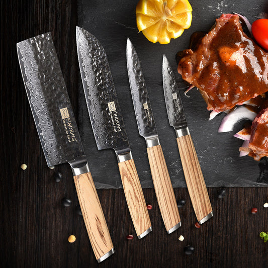 Damascus 4 Piece Knife Set - KingCutlery