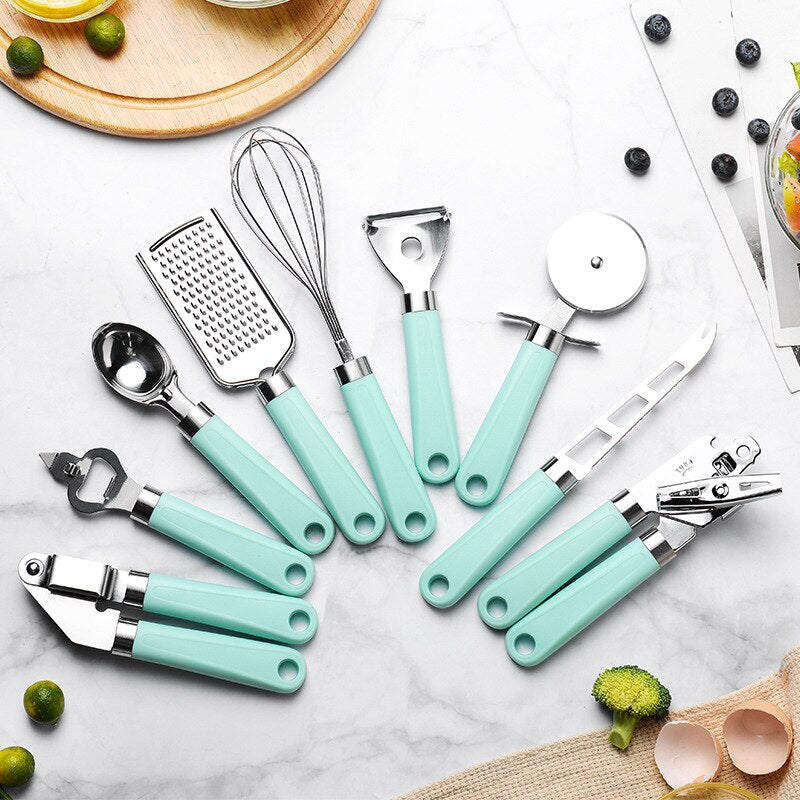 9 Pcs Stainless Steel Kitchen Utensil Set - KingCutlery