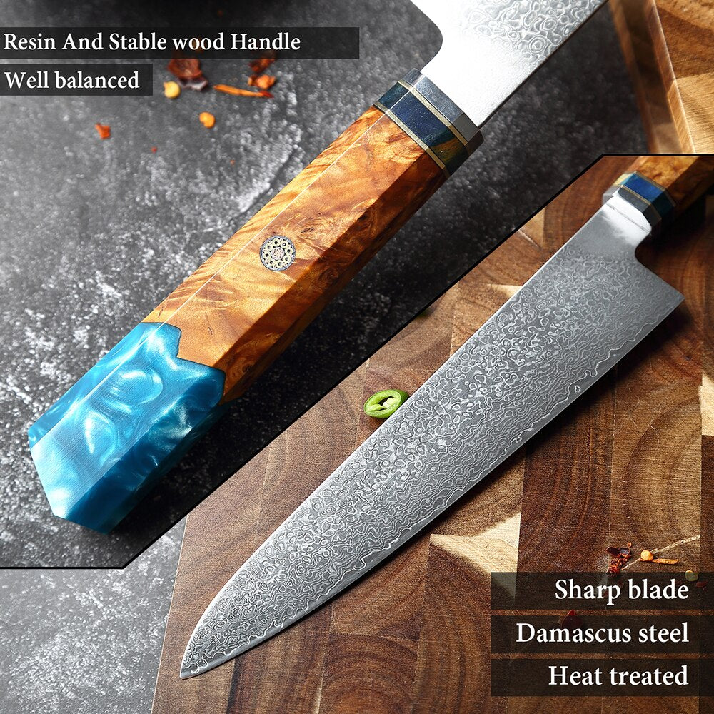 Damascus Steel Japanese Knife Set - KingCutlery