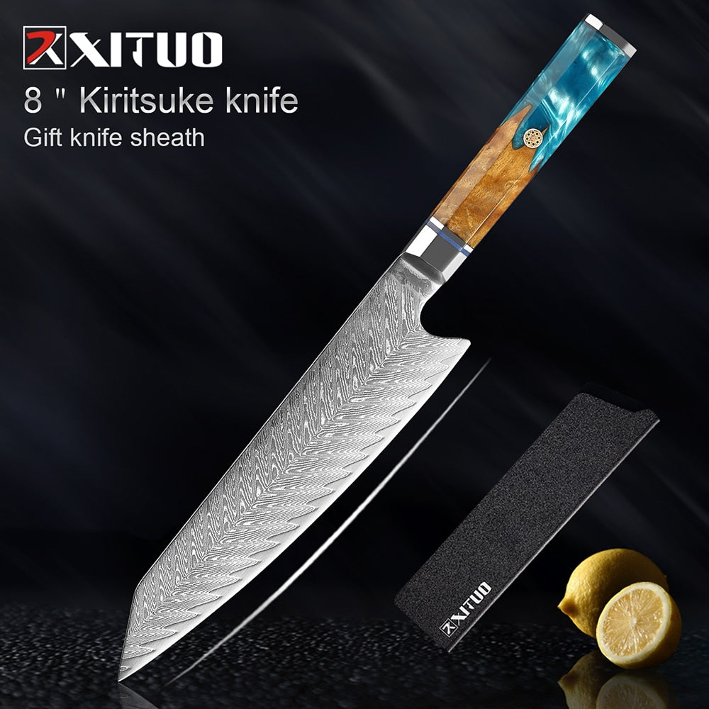 1-9Pcs Damascus Chef Knife Set - KingCutlery