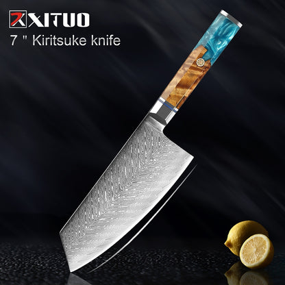 1-9Pcs Damascus Chef Knife Set - KingCutlery
