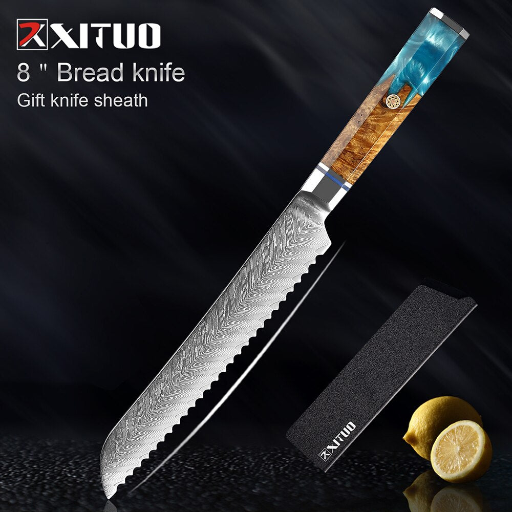 1-9Pcs Damascus Chef Knife Set - KingCutlery