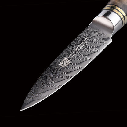 Damascus Shadow Wood Fruit Knife - KingCutlery