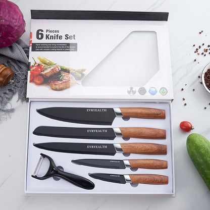 Black Stainless Steel Six-Piece Set - KingCutlery