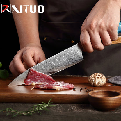 1-9Pcs Damascus Chef Knife Set - KingCutlery