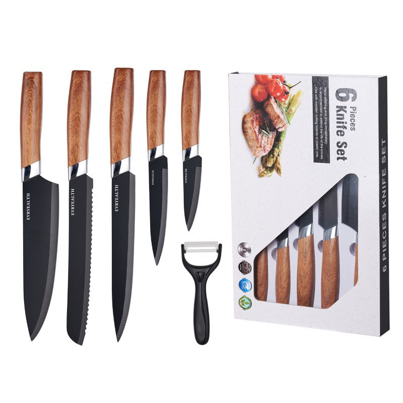 Black Stainless Steel Six-Piece Set - KingCutlery