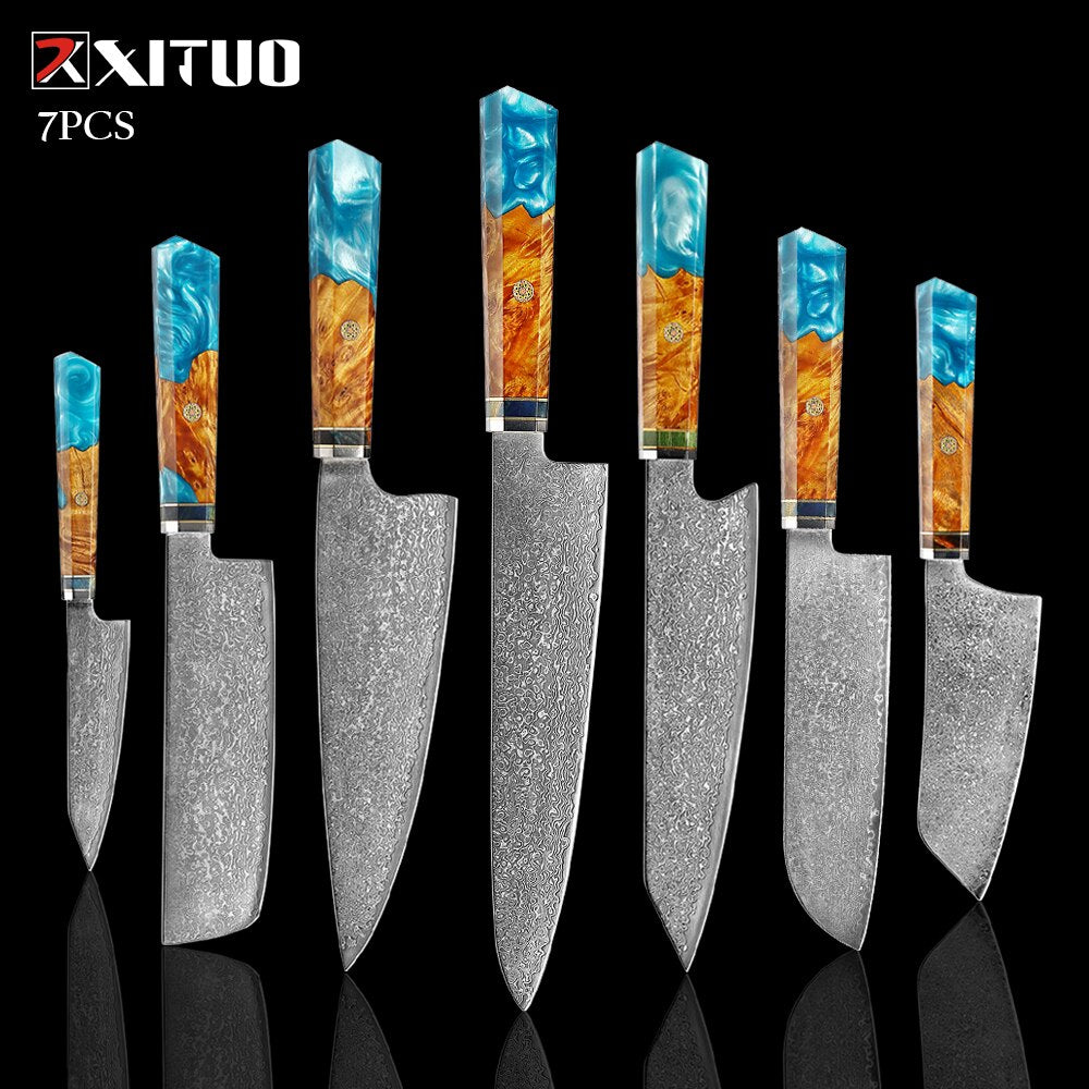 Damascus Steel Japanese Knife Set - KingCutlery
