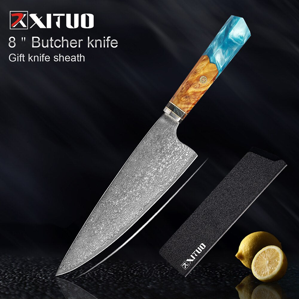 Damascus Steel Japanese Knife Set - KingCutlery