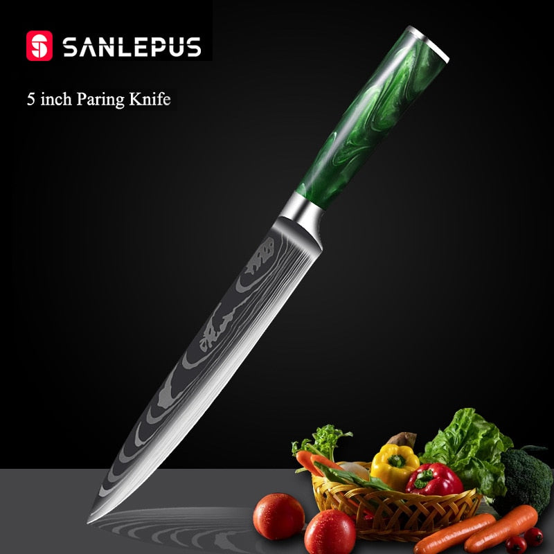 1-10 Pcs Chef Knife Set Japanese Santoku - KingCutlery