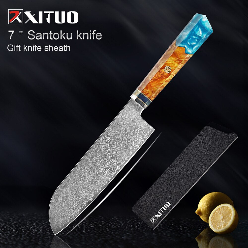 Damascus Steel Japanese Knife Set - KingCutlery