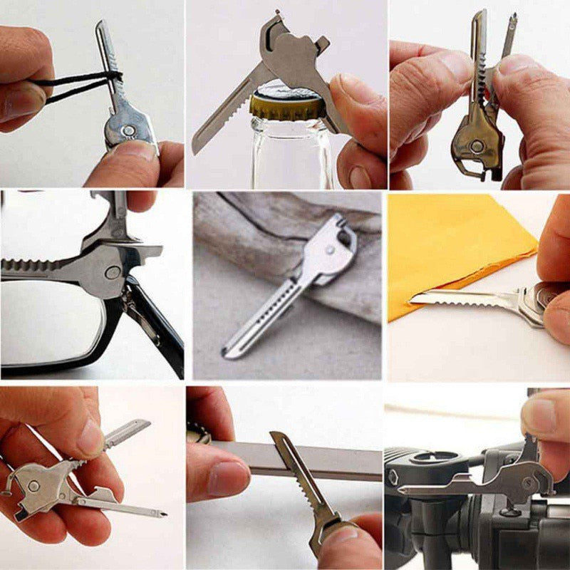 6 in1 Stainless Steel  Multi tool Keychain - KingCutlery