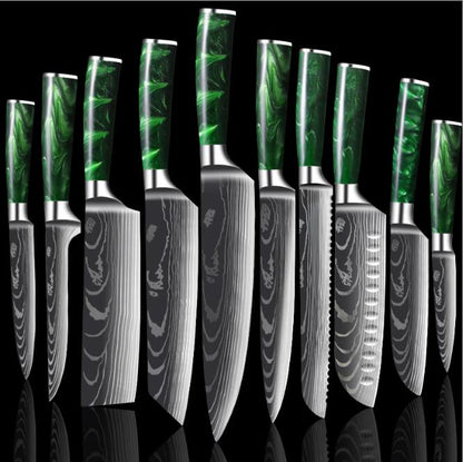 1-10 Pcs Chef Knife Set Japanese Santoku - KingCutlery