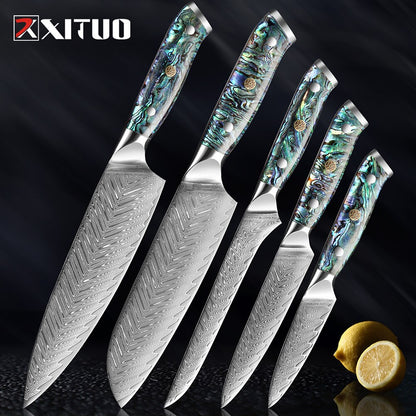 Damascus Steel Japanese Santoku Knives - KingCutlery