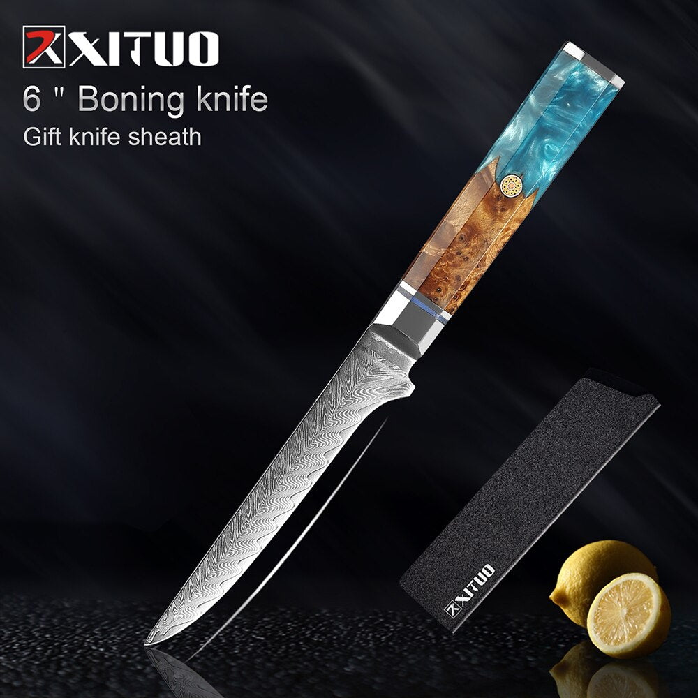 1-9Pcs Damascus Chef Knife Set - KingCutlery