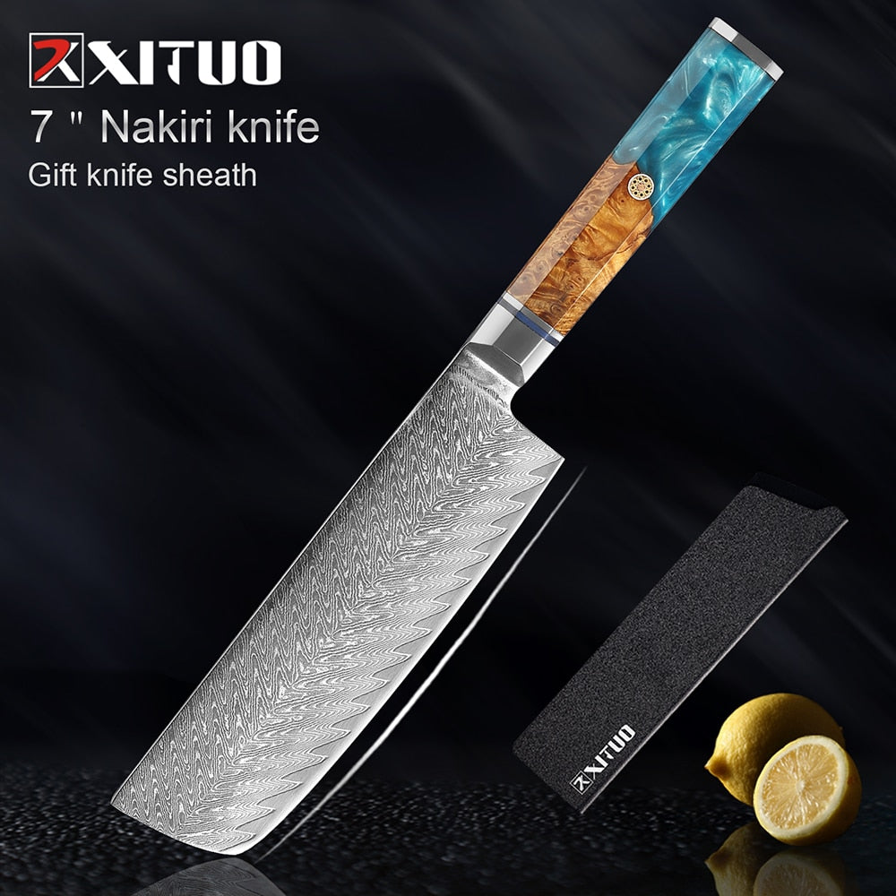 1-9Pcs Damascus Chef Knife Set - KingCutlery