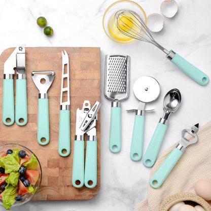 9 Pcs Stainless Steel Kitchen Utensil Set - KingCutlery