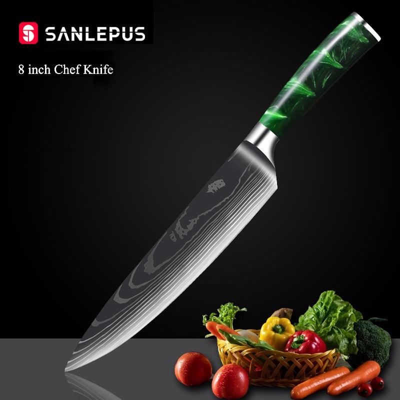 1-10 Pcs Chef Knife Set Japanese Santoku - KingCutlery