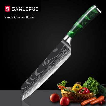 1-10 Pcs Chef Knife Set Japanese Santoku - KingCutlery